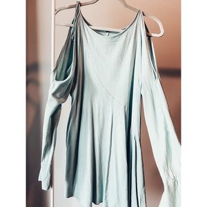 Free People Teal Open Sleeve Dress